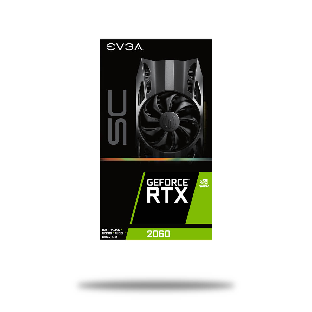 Видеокарта EVGA, RTX 2060 SC, 06G-P4-2062-KR, 6G GDDR6, 192bit, DVI-D, HDMI, DP, RTL