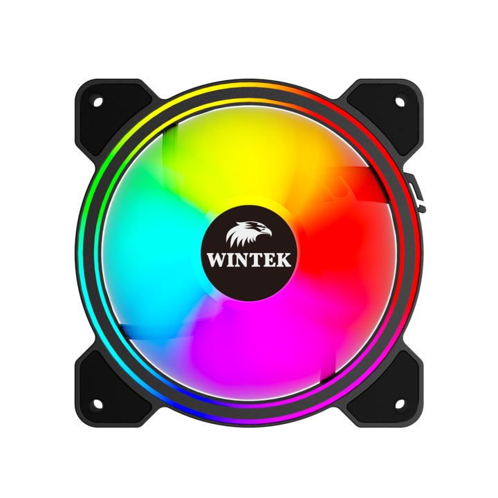 Вентилятор для корпуса Wintek M9-B-12 PRO ARGB, 12 см, 3 pin ARGB + 4 pin PWM
