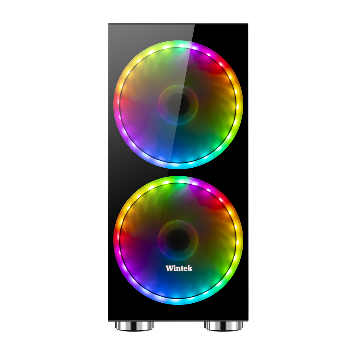 Корпус Wintek Mirror K306 TG, ATX/Micro ATX, USB 1*3.0/2*2.0, 0,55 mm, 2*20cm RGB fan 