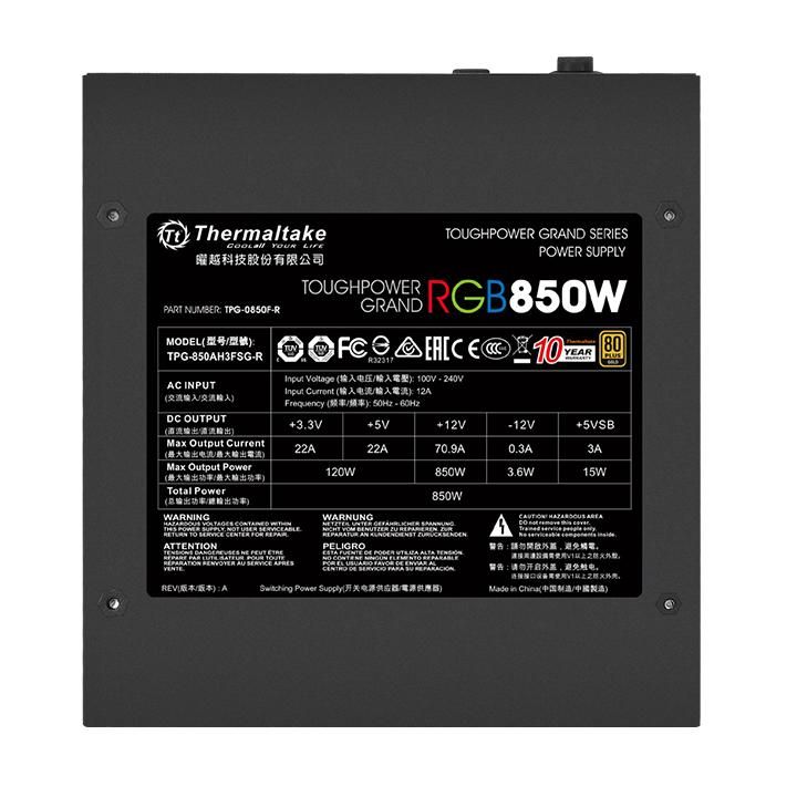 Блок питания Thermaltake Toughpower Grand RGB 850W, PS-TPG-0850FPCGEU-R