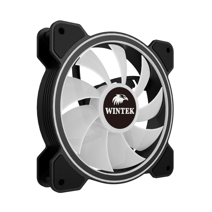 Вентилятор для корпуса Wintek M9-B-12 PRO ARGB, 12 см, 3 pin ARGB + 4 pin PWM