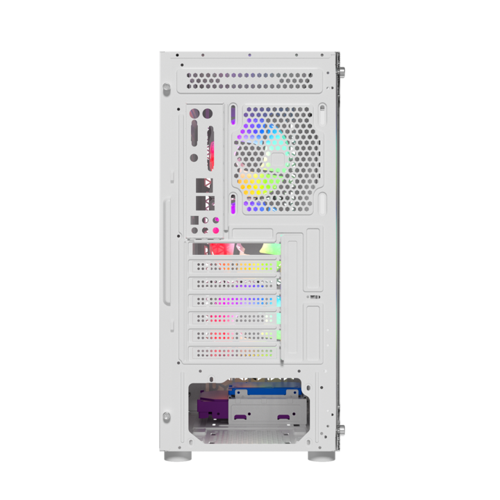 Корпус Wintek Andromeda PRO E306M-W TG, ATX/Micro ATX, USB 2*3.0/1*2.0, 0,5mm, 3*12cm RGB fan, White