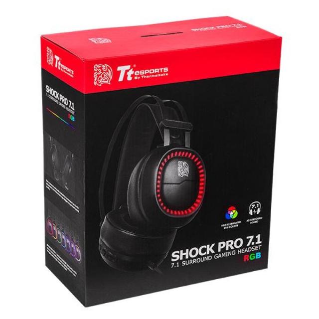 Наушники с микрофоном Tt eSports SHOCK PRO RGB 7.1, HT-SHK-DIECBK-25