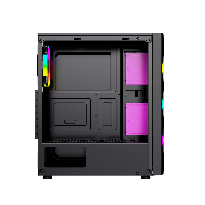 Корпус Wintek Skyline G46 TG, ATX/Micro ATX, USB 1*3.0/2*2.0, HD-Audio+Mic, 0,5 mm, RGB strip + 12 cm fRGB fan