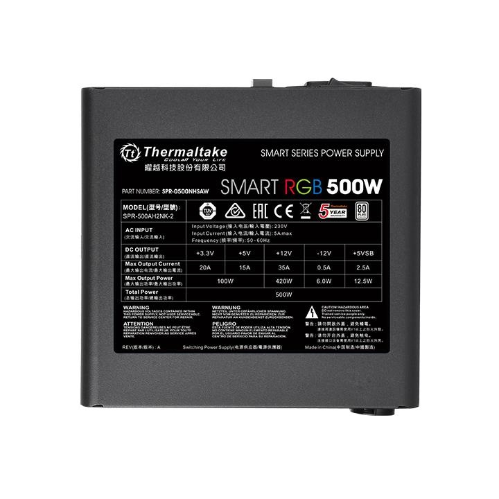 Блок питания Thermaltake Smart RGB 500W, PS-SPR-0500NHSAWE-1