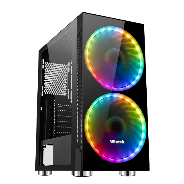 Корпус Wintek Mirror K306 TG, ATX/Micro ATX, USB 1*3.0/2*2.0, 0,55 mm, 2*20cm RGB fan 